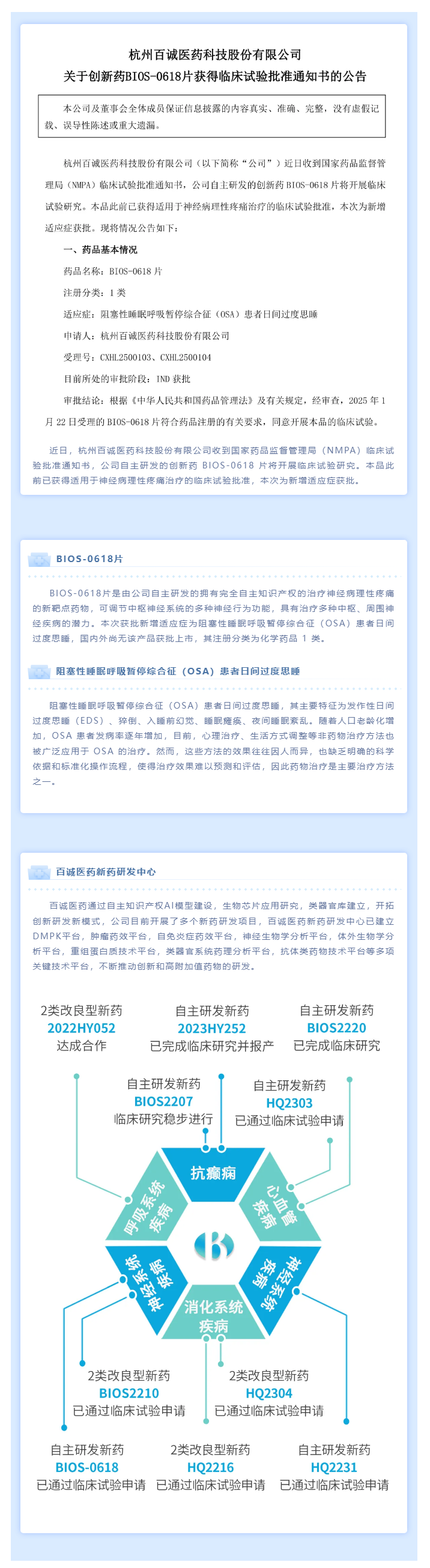 新增適應(yīng)癥！百誠醫(yī)藥創(chuàng)新藥BIOS-0618片臨床試驗(yàn)申請獲NMPA批準(zhǔn).png